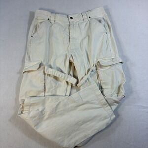 Standard Cloth Urban Outfitters Mens Cargo Pants Cream Strap Zipper Size Medium